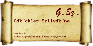 Göckler Szilvána névjegykártya