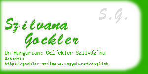 szilvana gockler business card